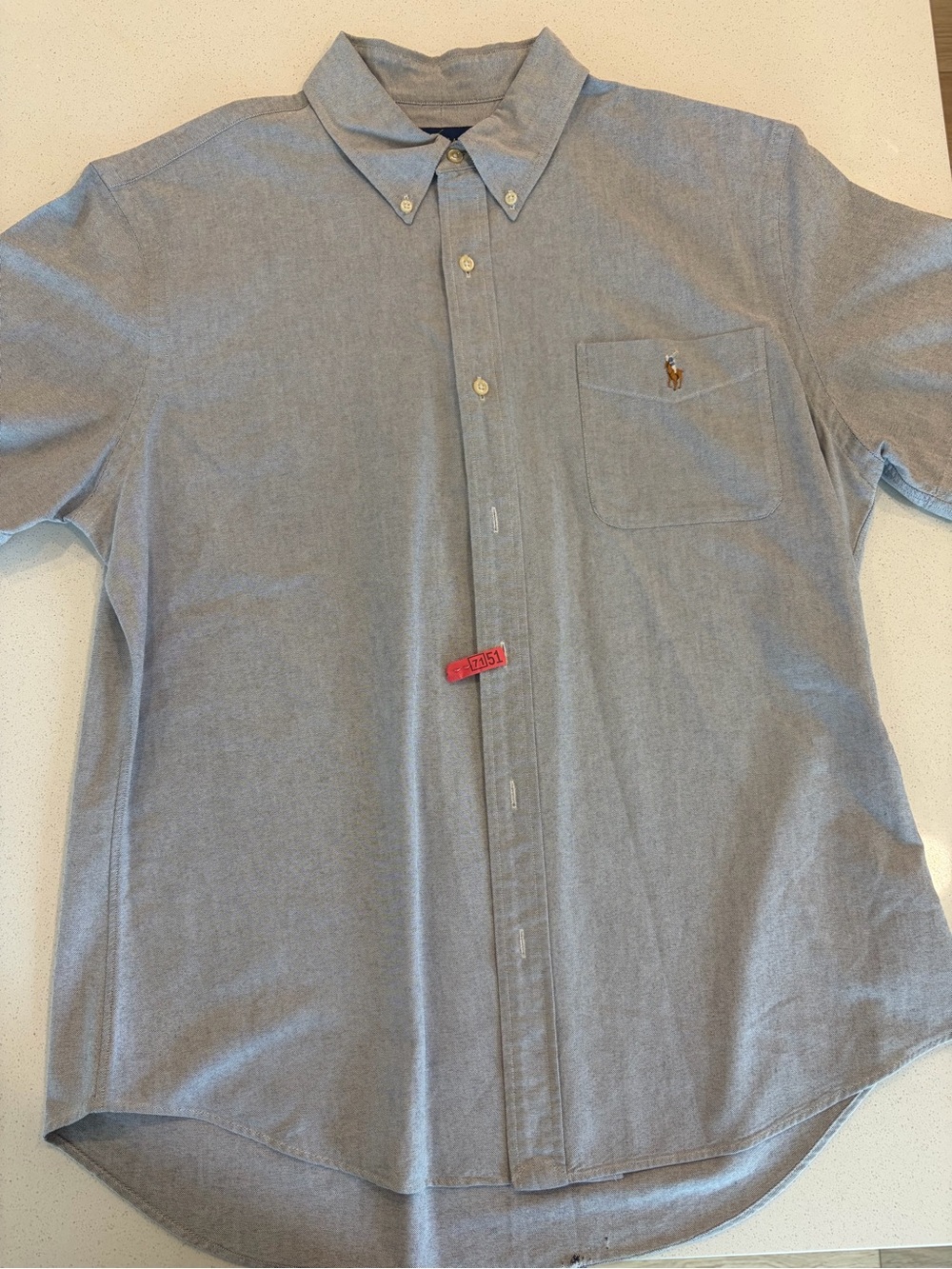 Ralph Lauren Light Blue Button-Down Oxford Shirt with Pocket